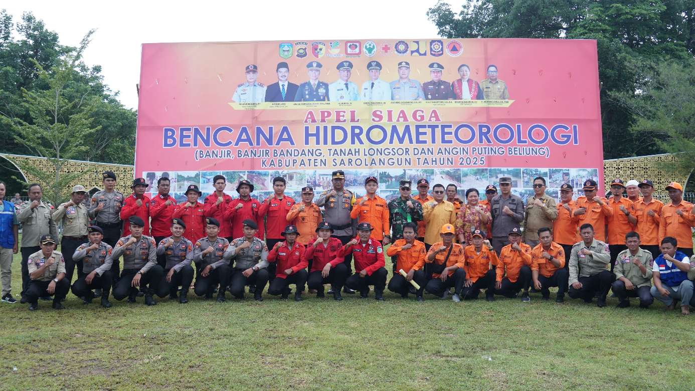 Wabup Sarolangun Gerry Trisatwika Pimpin Apel Siaga Bencana Hidrometeorologi Tahun 2025, Sampaikan 7 Poin Penting