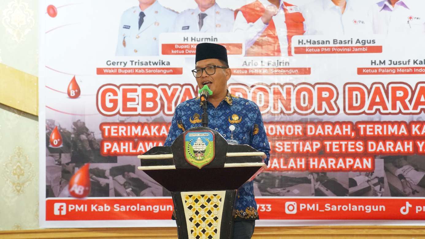 Sekda Muhammad Arief Buka Gebyar Donor Darah, Dukung Penuh Program PMI Sarolangun 