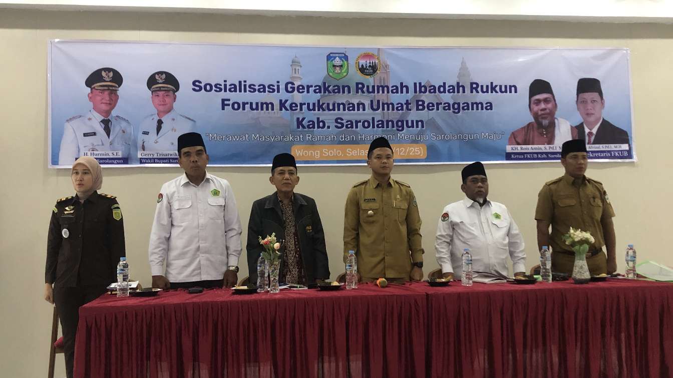 FKUB Sarolangun Gelar Sosialisasi Gerakan Rumah Ibadah Rukun, Wabup Gerry Trisatwika : Mari Jaga Kerukunan Umat Beragama 