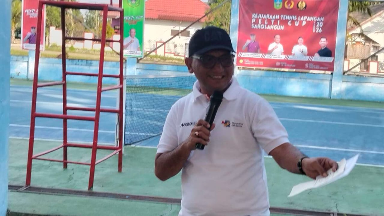Buka Kejuaraan Tenis Lapangan PELTI Cup, Bupati Haji Hurmin Tekankan Pembinaan Atlet Muda
