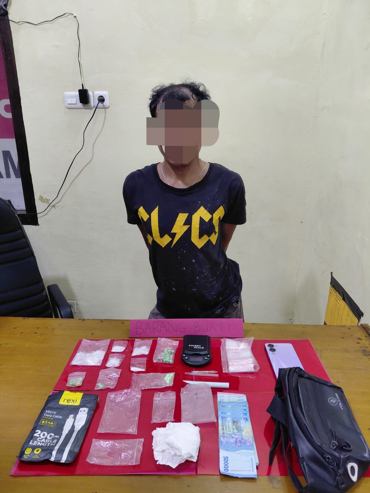 Edar Sabu dan Ekstasi H Warga Karmen Ditangkap, Puluhan Gram BB Diamankan